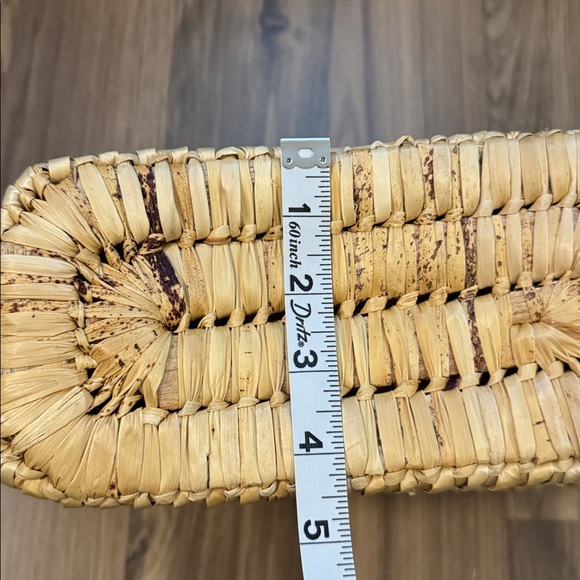 Christian Livingston Vintage Raffia Pink Fabric Roses Lined Top Handle Bag 8x10 - Picture 11 of 16